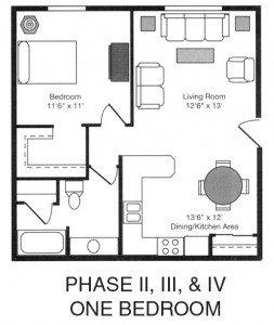 Havenwood Heights one bedroom layout