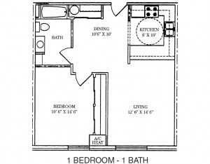 Mapledale Village One Bedroom Floor Plan