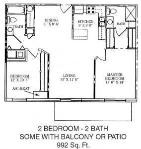 Mapledale Senior Apartments 2 Bedroom Floor plan
